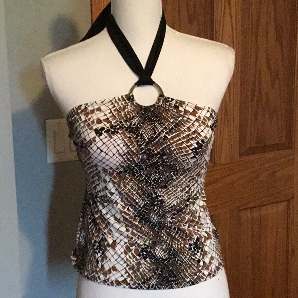 Snakeskin print tankini top, sz 10